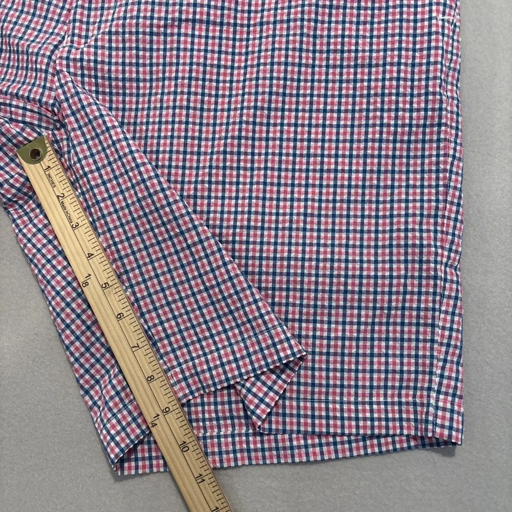 Peter Millar Sz 40 PINK/BLUE/WHITE Plaid Crown Sport SEERSUCKER Shorts EXCELLENT
